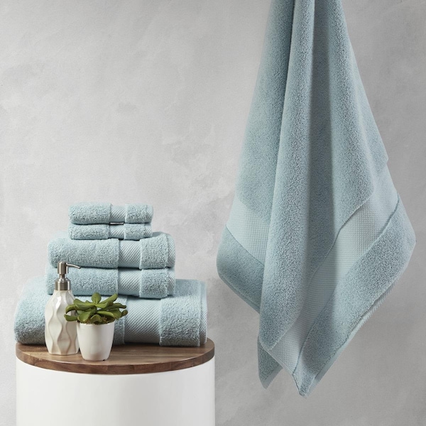 Madison Park Blue 100 Percent Cotton Towel Set, 6 Piece MPS73-433 - main